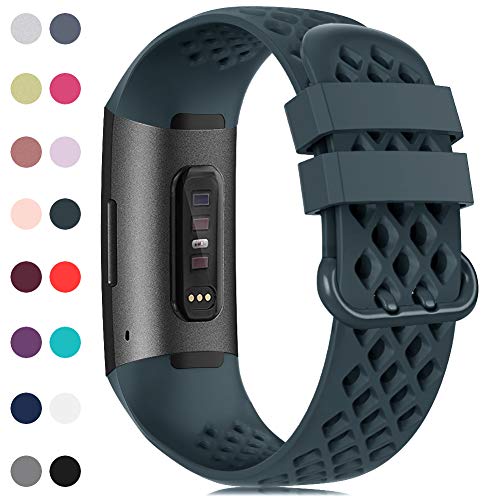 Gogoings Correa Compatible para Fitbit Charge 4/Charge 3 Correa Deportiva Mujer Hombre Pulsera de Reemplazo Silicona Transpirable para Charge 3/Charge 4 Edición Especial(sin Reloj)