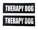 Albcorp Reflective Therapy Dog Patches with Hook Backing for Service Animal Vests /Harnesses Medium (5 X 1.5) Inch