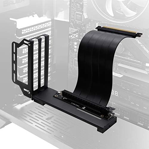 EZDIY-FAB Vertical Graphics Card Holder Bracket,GPU Mount,Video Card VGA Support Kit with 20cm/7.8in PCIE 3.0 Riser Cable- Black