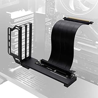EZDIY-FAB Vertical Graphics Card Holder Bracket,GPU Mount,Video Card VGA Support Kit with 20cm/7.8in PCIE 3.0 Riser Cable- Black