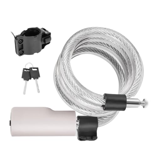 Candado de bicicleta – Combinación de candado para bicicleta | Candado de cable con bobinas de acero para accesorios de bicicleta | Cadena de seguridad antirrobo con llave y soporte largo de montaña