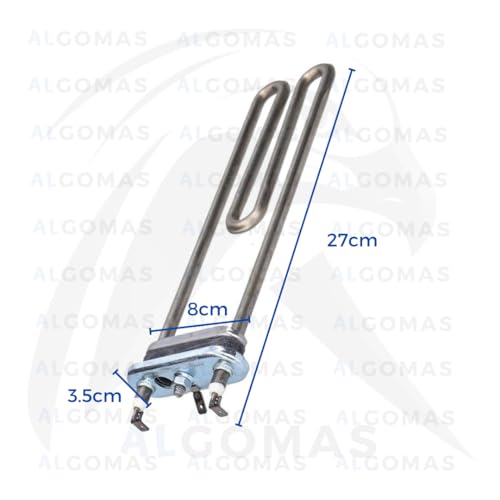 ALGOMAS Waschmaschinenwiderstand Kompatibel mit Bosch, Balay und Siemens | Durchmesser 8 mm, Länge 240 mm, 2050 W, 230 V | Modelle WFH1260IT/01, WFL100A/20, WFO131A/08, 3TS863A