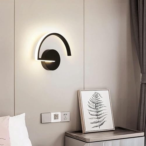 Aplique de pared LED de 8W con acabado negro para salón 4