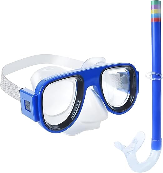 Kreshu Anti-Fog Scuba Diving Equipment Full Dry-Top Mask Set with Breathing Tube | Adjustable Wide-Angle UV-Protected Or Prescription Lenses for Clarity and Sun Protection (Pack of 1)