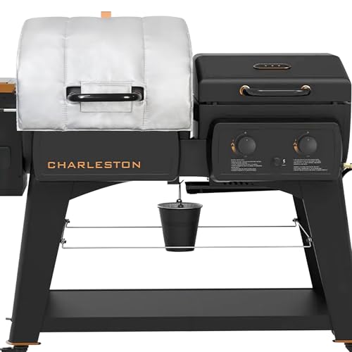 Charleston Grill Cover Insulated Blanket for Pit Boss 1020 Combo PB1020NX Smoker Insulation Pitboss Thermal Replacement Parts Insulator Wood Pellet Grills BBQ Winter Accessory