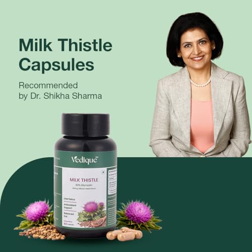 Image of Milk Thistle Capsules 600 mg | 80% Silymarin Extract | Liver Detox & Support Supplement | Antioxidant Formula | 60 Veg Capsules Each Pack (Pack of 2)