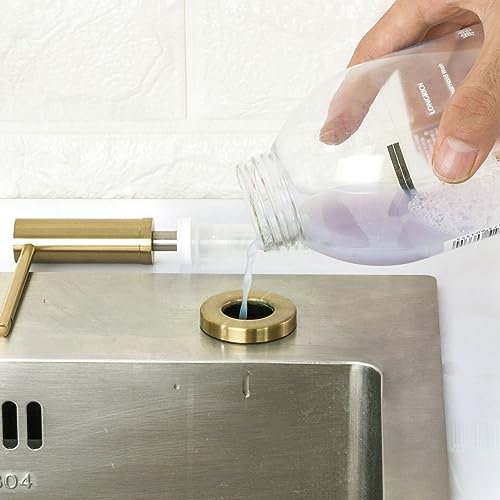 Image of Kitchen Sink Soap Dispenser Champagne Gold Stainless Steel GAPPO Countertop Pump Hand Lotion Built in Bottle
