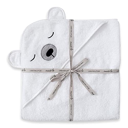 Image of Masilo Organic Cotton Hodded Towel for 0 to 5 Years Baby, Pack of 1 - Polar Bear White