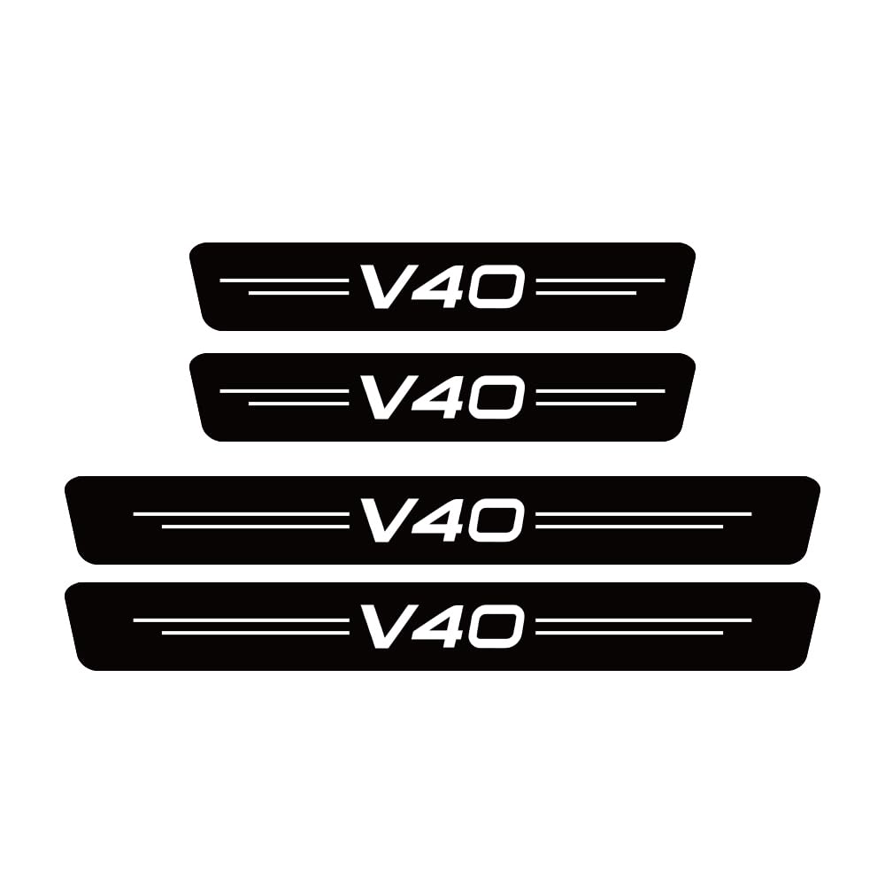 Sdyayfge Normal 4Pcs Kick Plates Car Door Sill Protector,For Volvo V40