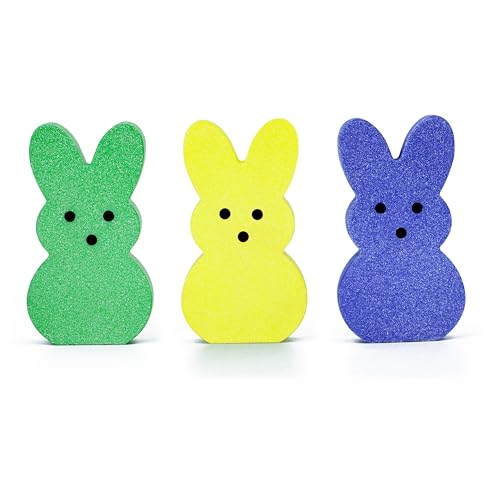 3 Pcs Wooden Easter Bunny Decor Set - 3-Piece Easter Home Decor for Spring Tables & Mantels (3 Pcs-b)