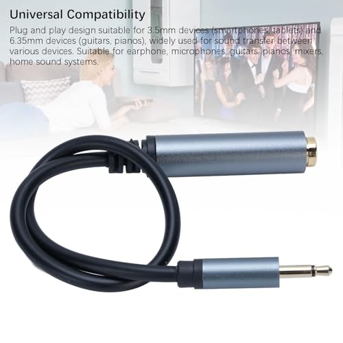 Cable sonido Jack 6.35mm hembra a 3.5mm macho 0.3m miniatura 4