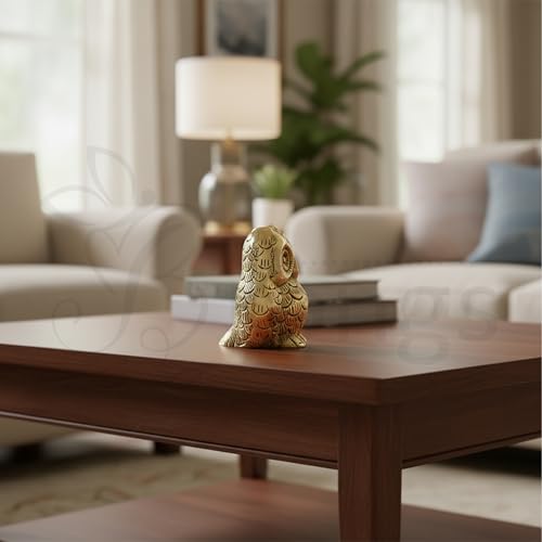 Estatua de búho de latón 2.5 in aprox miniatura 6