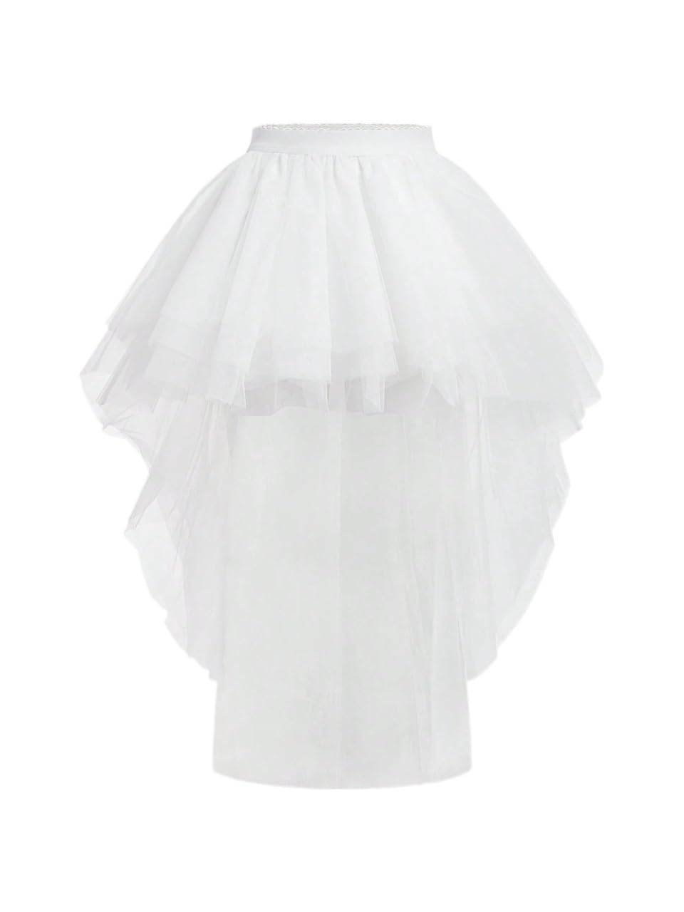 Women Sexy High Low Hem Mesh Skirt Summer Trendy
