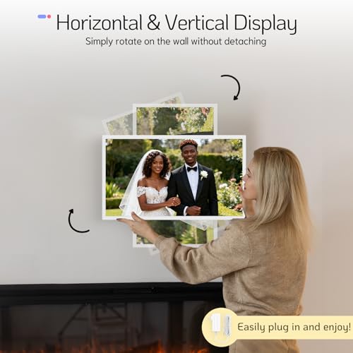 Image of NexFoto 32 Inch Touchscreen Large Digital Picture Frame, 64GB WiFi Electronic Photo Frame, Add Photos from Google Photos, Share Videos via APP /USB, Gifts for Mom /Grandparents /Birthday /Wedding, White