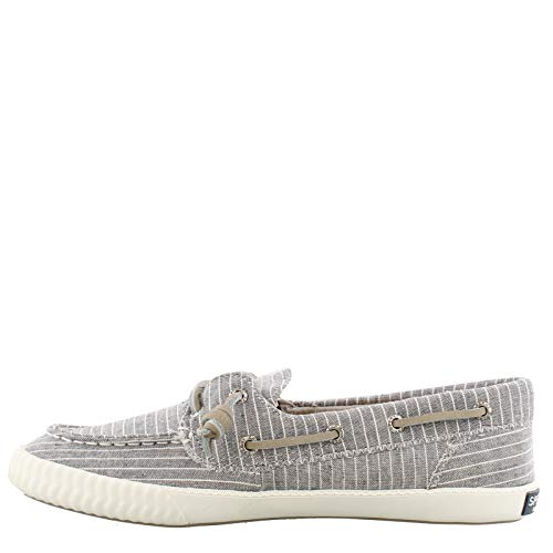 Sperry Women's Sayel Away Pin Stripe Sneaker, Grey/White, 8.5