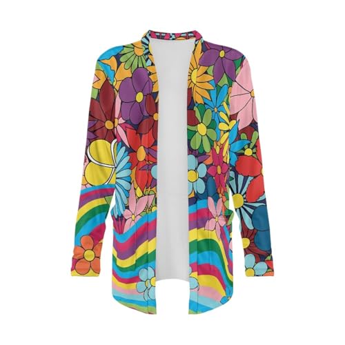 Image of Biyejit Women's Long Sleeve Open Front Cardigan Casual Loose Lightweight Cardigans with Pockets Drape Cardigan