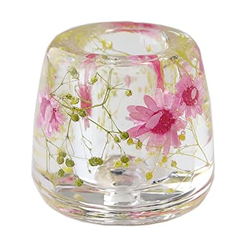 Japanese Acrylic Toothbrush Holder with Real Flowers Cover
