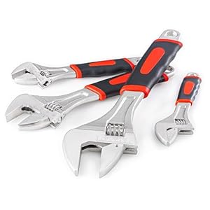 Navegando 4-Piece Metric Adjustable Wrench Set, 6/8/10/12 Inch, Heat Treated Carbon Steel with Non-Slip Rubber Grip，Corrosion Resistant Finish for Automotive, Plumbing & DIY Repairs