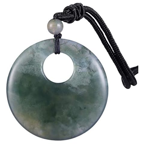 Nupuyai Indian Agate Lucky Coin Pendant Necklace Cover