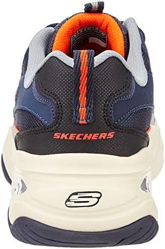 Skechers Men's Sneaker, Navy Leather Pu Mesh Orange Trim, 9.5 | Image 2