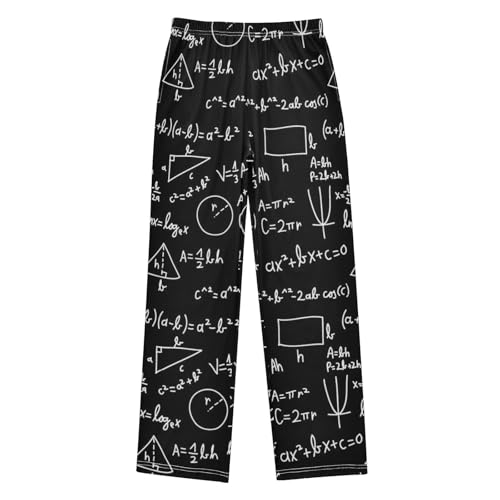 ZZXXB Mathematical Formula Boys Long Pants Soft Trousers Elastic Waist Kids Lounge Bottoms with Pockets S-XL