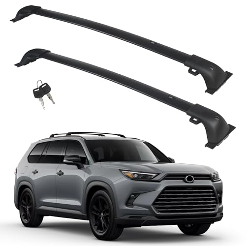 Autekcomma Heavy Duty Black Upgraded Roof Rack Crossbar Compatible for Toyota Grand Highlander Lexus TX 2024up All Grades.Max 260lb Loading Capacity with Metal Lockable Anti -Theft Locking Mechanism