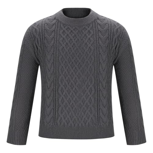 Cable Knitted Sweater for Men Crewenck Pullovers Long Sleeve Oversized Sweaters Casual Jumper Tops Aesthetic Clothes3