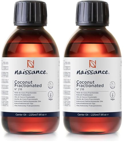 Naissance Aceite de Coco Fraccionado (No. 218) 225ml - Coco Liquido - para Aromaterapia, Masajes, Cabello, Pelo, Piel (Paquete de 2)