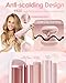 NOVUS 1.1 Inch Beach Waves Curling Iron for Women - 2 Barrel Hair Crimper with Ionic Ceramic & Adjustable Heat, Anti-Scald Design for Long-Lasting Shiny Curls, Pink