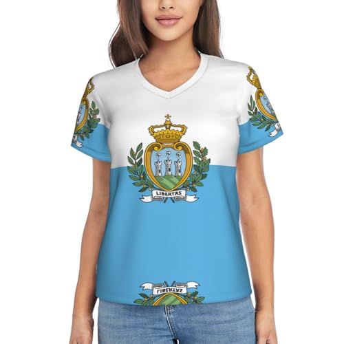 T-shirt manches courtes Saint-Marin activewear fluide col V