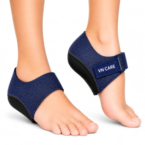 Image of Vn care Heel Protector Pads for Pain Relief for Men & Women | Silicone Gel Heel Pads for Plantar Fasciitis, Heel Pain & Heel Spur | Orthotic Heel Cushion Support, Soft & Reusable Heel Protectors (1 Pair) Blue