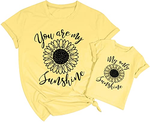 Mama and Mini Sunflower Tshirt Mommy and Me Matching Tees Tops Mother and Daughter Gift Shirts Summer Sunshine Shirt