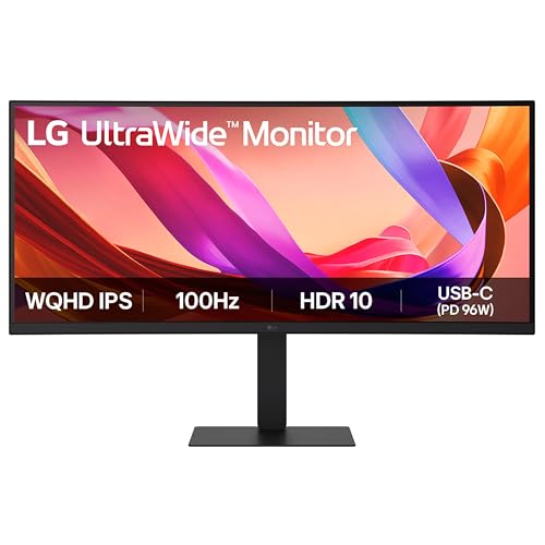 LG UltraWide Monitor 34U650A-B Curved UWQHD 1440p IPS 34 inch 100Hz 5ms GtG HDR10 Speakers HDMI DP USB-C (96W PD) Black
