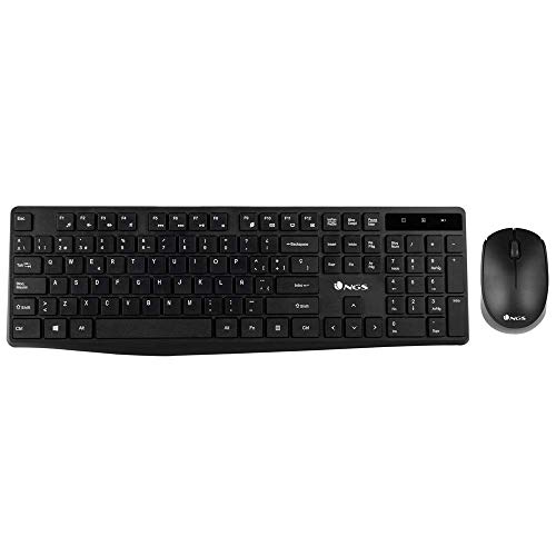 Kit de teclado y ratón inalámbrico NGS Allurekit QWERTY Portugués con ratón de 1200 dpi de 2.4GHz