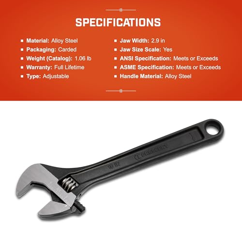Image of Crescent 10 inch Adjustable Black Oxide Wrench - Carded - AT210VS (Pack of 2)