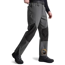 FREE SOLDIER Mens Waterproof Ski Pants Winter Thermal Insulated Snow Ski Pants with Zipper Pockets
