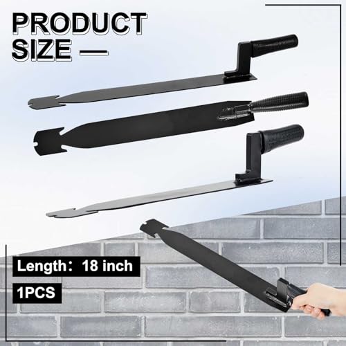 Image of Shingle Slaters Ripper, Steel Roof Ripper Shingle Remover Slate Puller Rip Slate Slating Nail Remover for Slaters Roofers Roofing(Black,18 Inch)