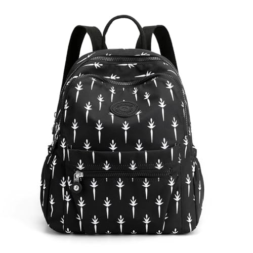Image of Tanweibago Mini Nylon Women Backpacks,11L Small Ladies backpacks Casual Lightweight Women Shopping Travel Daypack (A-Black White)