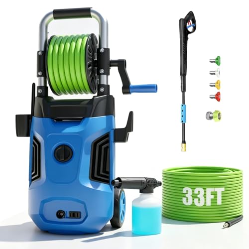 4800PSI Electric Pressure Washer 2026 New 4.0GPM Potable Power Washer with 33FT Hose, 4 Nozzles, Best for Home/Cars/Fences/Windows, Blue