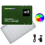 【10 Efectos de Luz】la luces LED para video RGB tiene 10 efectos (Coche de policía, ambulance, fire engine, lightning, fireworks, TV, candle, strobe, RGB, emergency) de luz y 0-360 opciones de color.