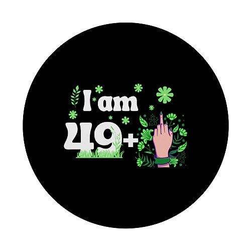 I am 49 plus 1 middle finger PopSockets Swappable PopGrip, Black - Image 3