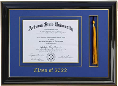 3art Diploma Tassel Frame 11X14 BLACK/BLUE (CUSTOMIZABLE) 2021