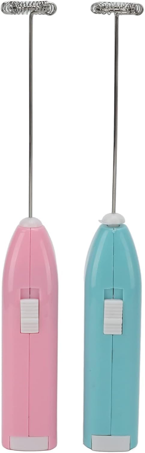 2 Pcs Mini Hand Mixer High Frequency Motor One Hand Control Rustproof Stainless Steel Material Electric Stirrer for