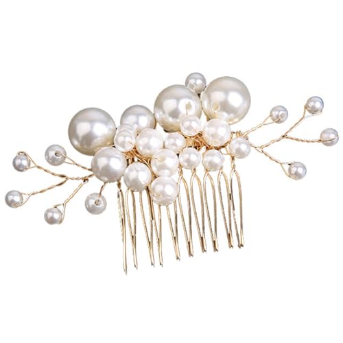 AUTSUPPL パールヘアコーム 結婚式用 手作り ブライダルヘア飾り パーティ