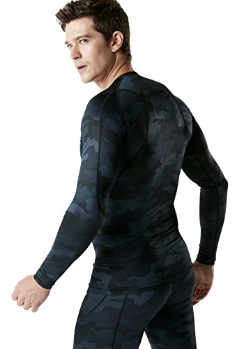 TSLA Men's Cool Dry Fit Long Sleeve Compression Shirts, Athletic Workout Shirt, Active Sports Base Layer T-Shirt, Athletic(mud11) - Camo Black, Small - Thumbnail 6