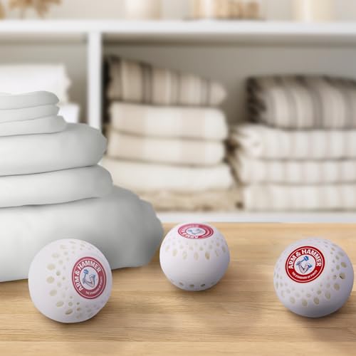 Image of Arm & Hammer OdorBusterz Odor Eliminator Balls, White Linen, 3 Count - Baking Soda Odor Control for Closets, Drawers, Hampers & Small Spaces