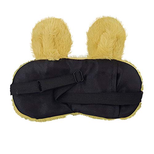 Image of Jenna Premium Eye Mask,Ultra Smooth Adjustable Sleep Mask&Blind Fold|For Sleeping,Travelling|Eye-Cover Light (Fur Bunny Cream Gel)