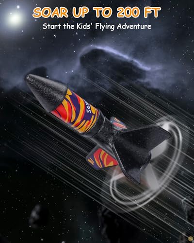 image for SainSmart Jr. Rocket Launcher for Kids, Motorized Air Rocket Toy with 