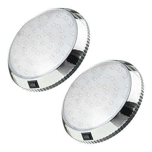 Luz interior de RV NAVESO pack de 2 plafones LED 12V con interruptor para caravanas