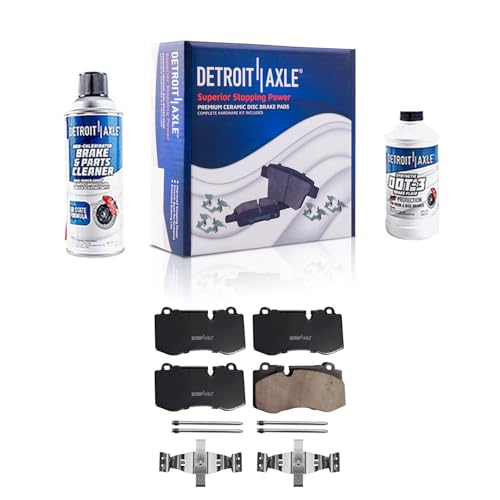 Image of Detroit Axle - 4pc Front Brake Pads for Mercedes-Benz 2007-2013 S550 S600 2007-2014 CL550 CL600 2012-2013 S350 2010-2013 S400 2009-2012 SL550, Ceramic Brake Pads with Hardware Replacement